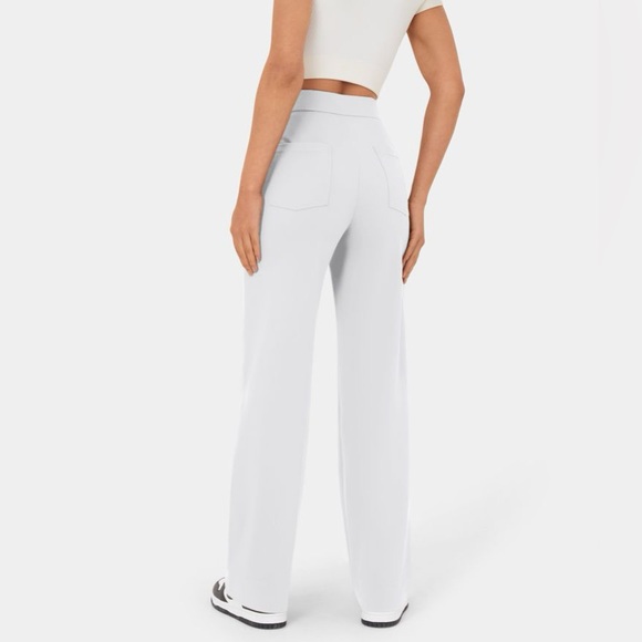 Halara White High Waisted Button Multiple Pockets Straight Leg Pants | NEW/NWT!! - Picture 2 of 14